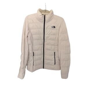 The North Face Full Zip Puffer Jacket White Women's M Nylon Insulated